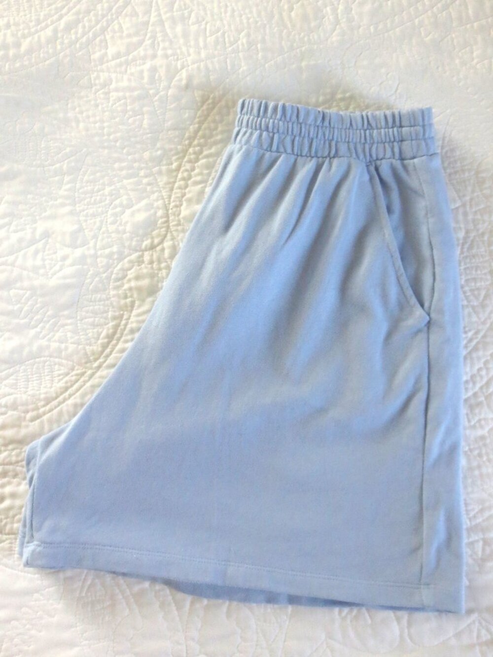 Old Navy Light Blue High-Waist Cotton Shorts